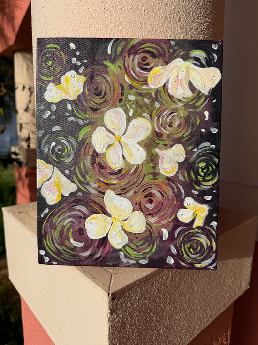 Rainy Flowers, 8x10 Inch Original
