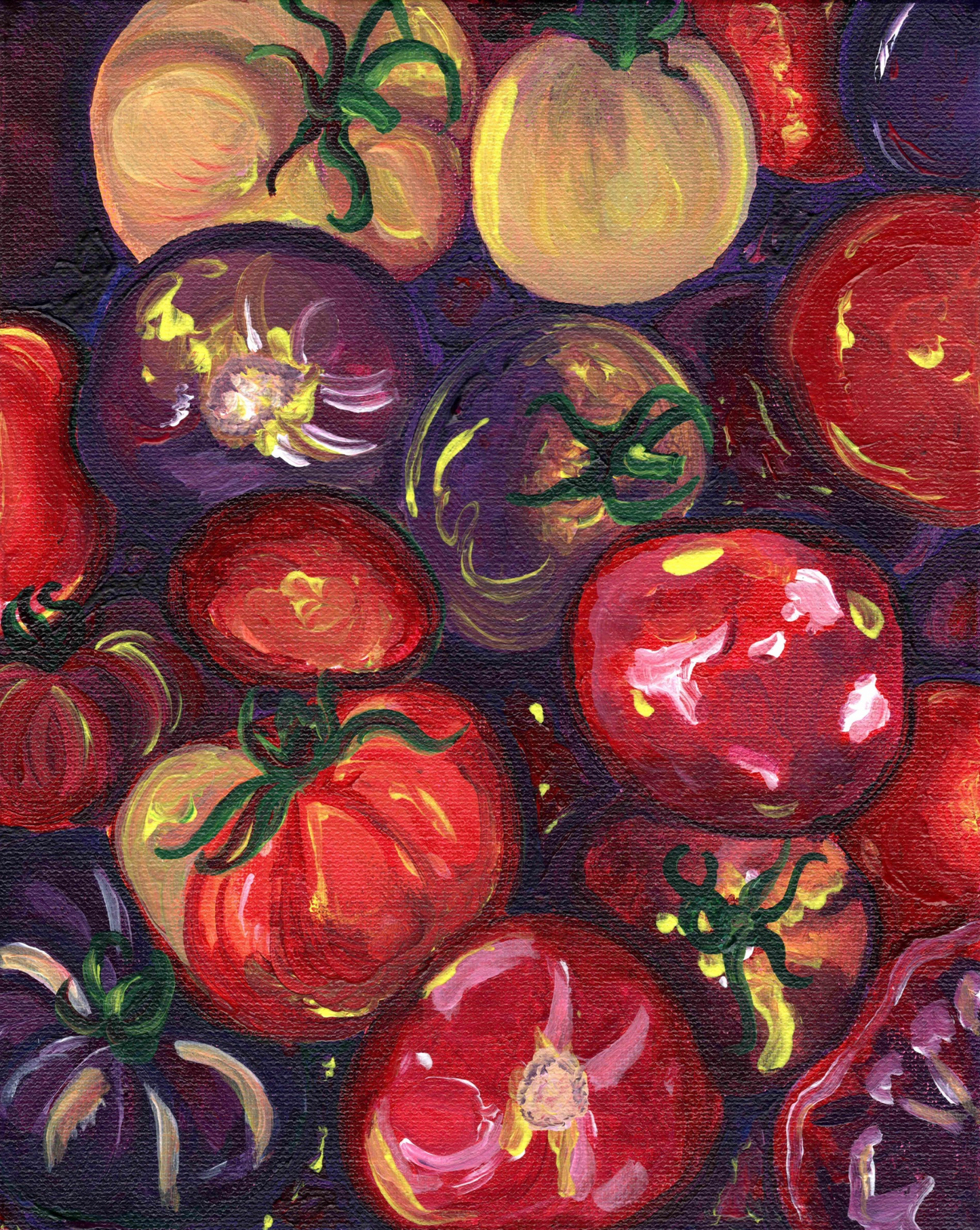 Colorful Tomatoes, 8x10 Inch Original