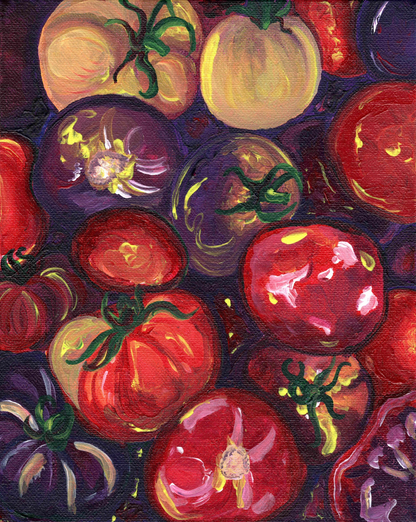 Colorful Tomatoes, 8x10 Inch Original