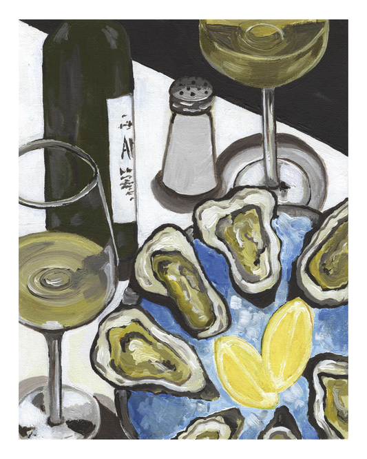 Oysters and Wine Print
